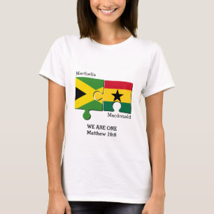 T-shirt Drapeau chrétien Personnalisé JAMAICA GHANA