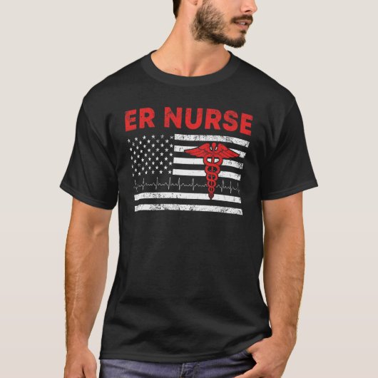 T-shirt Drapeau Classique Salle D'Urgence Er Infirmières (Devant)