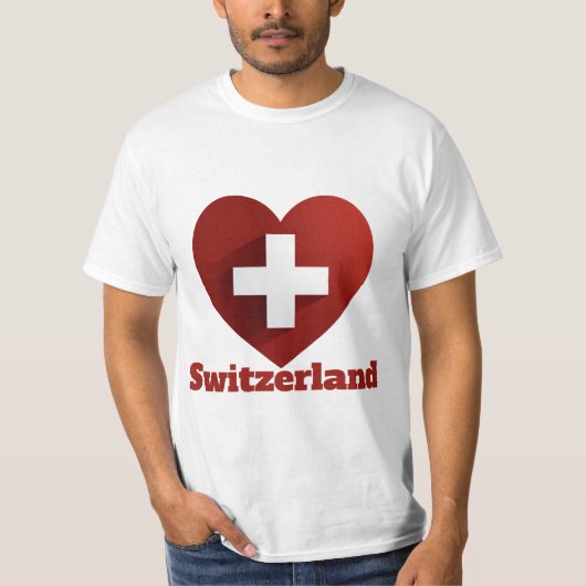 T-shirt Drapeau Coeur Suisse (Devant)
