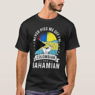 T-shirt Drapeau Colombie Bahamas Cultivé Humour Fierté Cit