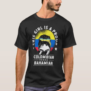 T-shirt Drapeau Colombie Bahamas Femme Adulte Fille Citoye