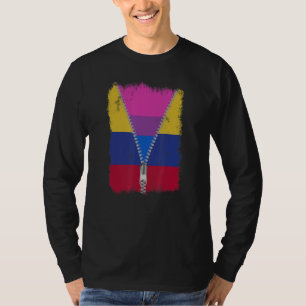 T-shirt Drapeau Colombie Bisexuel Zip Colombienne Lgbt Pri