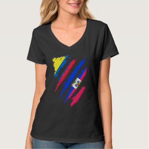 T-shirt Drapeau Colombie Haïti Cultivé Patriote Pays Rayur