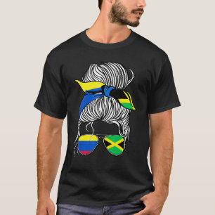 T-shirt Drapeau Colombie Jamaïque Femmes Adultes Fille Pay