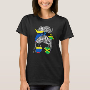 T-shirt Drapeau Colombie Jamaïque Femmes Adultes Fille Pay