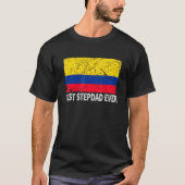 T-shirt Drapeau Colombie Rétro Meilleur Stepdad Jamais pèr (Devant)