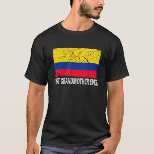 T-shirt Drapeau Colombie Rétro Meilleure grand-mère jamais