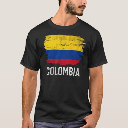T-shirt Drapeau Colombie vintage pour la Colombie (Devant)