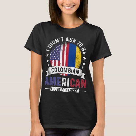 T-shirt Drapeau colombien américain Fierté Colombie (Devant)