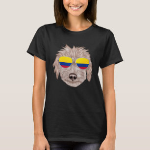 T-shirt Drapeau Colombien Bedlington Terrier Chien Colombi