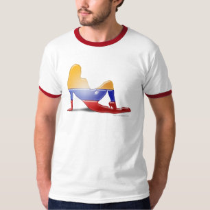 T-shirt Drapeau colombien de silhouette de fille