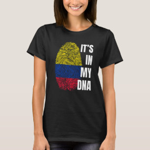 T-shirt Drapeau colombien Dna empreintes digitales Colombi