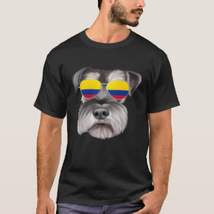 T-shirt Drapeau colombien Schnauzer Chien Colombie Po