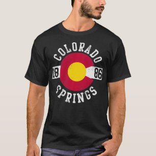 T-shirt Drapeau Colorado Springs Retro Faded Home Love