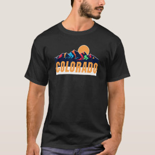 T-shirt Drapeau Colorado Vintage Extérieur Montagne Graphi