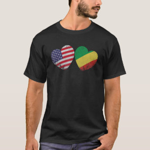 T-shirt Drapeau Congolais Américain Famille Patriotique