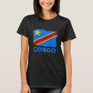 T-shirt Drapeau Congolais Vintage DRC République Démocrati