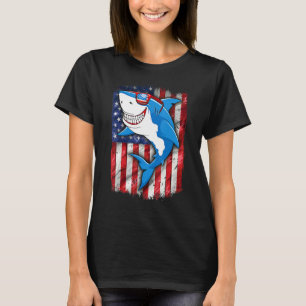 T-shirt Drapeau cool américain Shark Patriotique 4 Juil