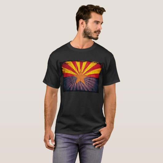 T-shirt Drapeau cool Grunge Arizona (Devant entier)