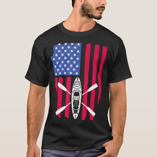 T-shirt Drapeau cool Kayak Pour Kayak Fishing USA (Devant)