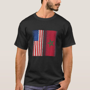 T-shirt Drapeau Cool semi-américain mi-marocain Usa M
