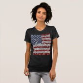 T-shirt Drapeau cool tendance Amérique brillant fausse par (Devant entier)