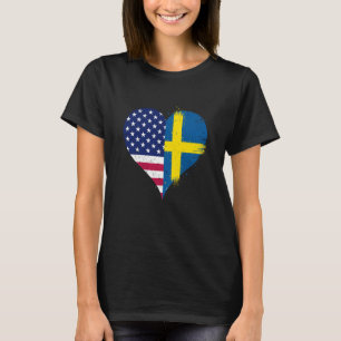 T-shirt Drapeau Cool Vintage USA Suède pour fière suédo-am