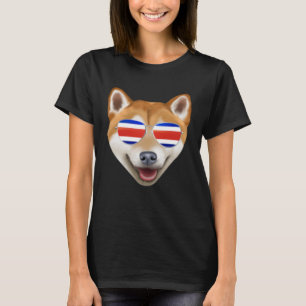 T-shirt Drapeau Costa Rica Shiba Inu Chien Tico Pocket