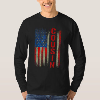 T-shirt Drapeau Cousin America Pour Hommes Fête des pères 