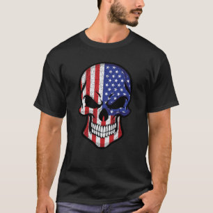 T-shirt Drapeau crâne souriant américain