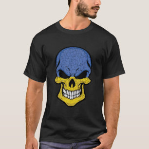 T-shirt Drapeau crâne souriant de l'Ukraine