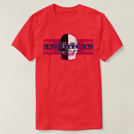 T-shirt Drapeau crânien américain 2 (Design devant)