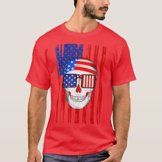 T-shirt Drapeau crânien américain patriotique