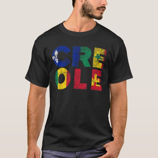 T-shirt Drapeau créole vintage Tee (Devant)