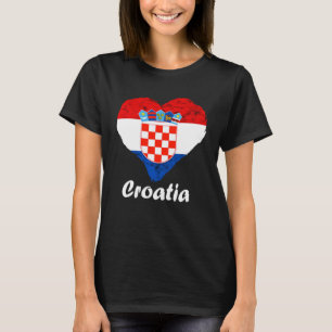 T-shirt Drapeau croate Coeur racine croate Fierté croate