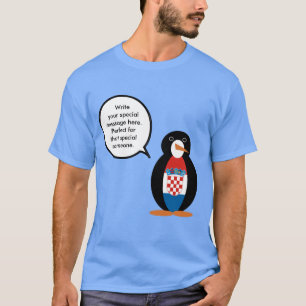 T-shirt Drapeau Croate Manchot Parlant Personnalisé