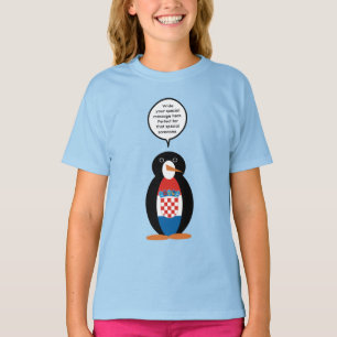 T-shirt Drapeau croate Parlant Mme Penguin Personnalisé