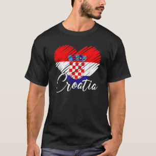 T-shirt Drapeau croate vintage Croatie Racines de fierté P