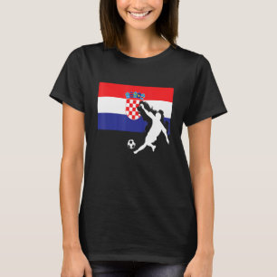 T-shirt Drapeau Croatie avec joueur de football