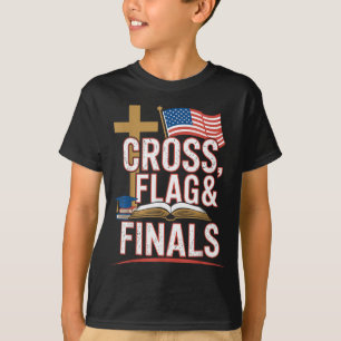 T-shirt Drapeau croisé et finales Étudiant conservateur ch