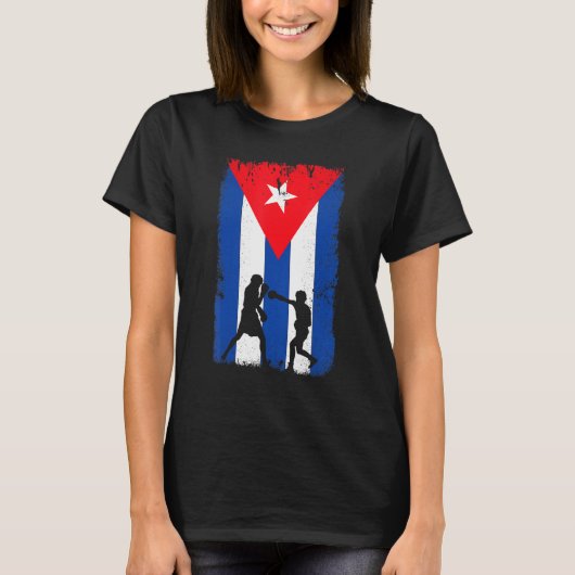 T-shirt Drapeau Cuba Boxe (Devant)