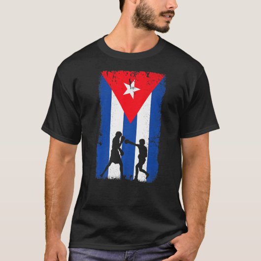 T-shirt Drapeau Cuba Boxe (Devant)