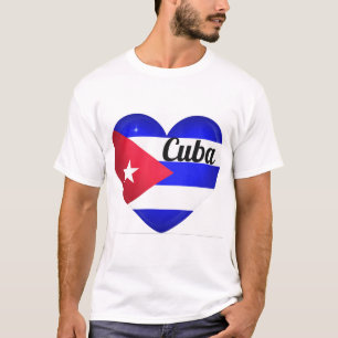 T-shirt Drapeau Cuba Cœur