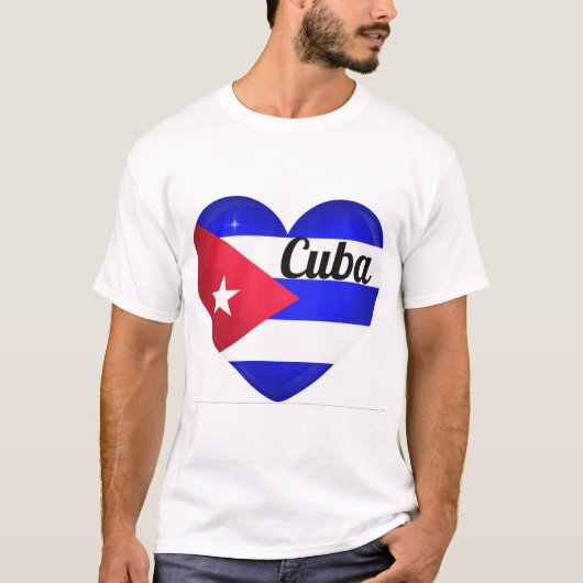 T-shirt Drapeau Cuba Cœur (Devant)