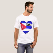 T-shirt Drapeau Cuba Cœur (Devant entier)