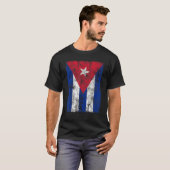 T-shirt Drapeau Cuba Distressed Drapeau Cuba Drapeau Cadea (Devant entier)
