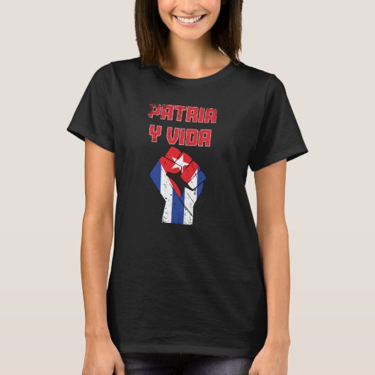 T-shirt Drapeau cubain Patria Y Vida (Devant)