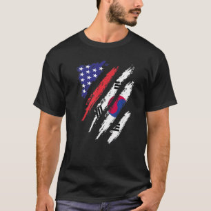 T-shirt Drapeau cultivé en Amérique du Sud Corée USA Patri