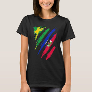 T-shirt Drapeau cultivé en Amérique Haïti USA Mois du patr