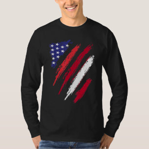 T-shirt Drapeau cultivé en Amérique lettone Mois du patrim